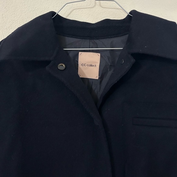 CC collect Wool Cashmere Blend Women’s Blazer Navy Lined Button Winter Sz 10-12 - Picture 3 of 8